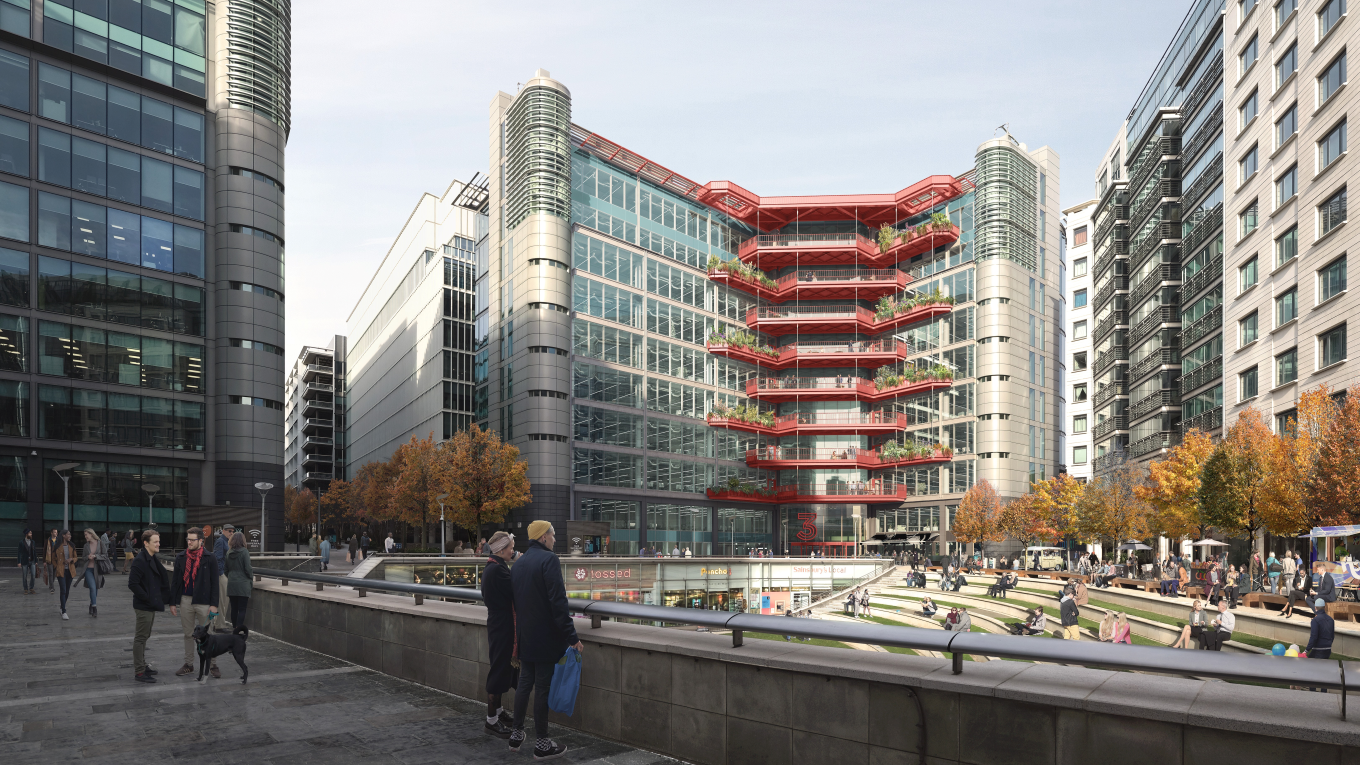The revitalisation of 3 Sheldon Square includes a strong focus on decarbonisation, circular practices, boosting biodiversity and securing environmental certifications